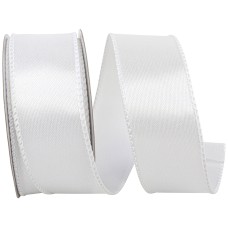 1.5 Inch White Satin Ribbon With Wired Edges, 10 Yard Spool (1 Spool) SALE ITEM